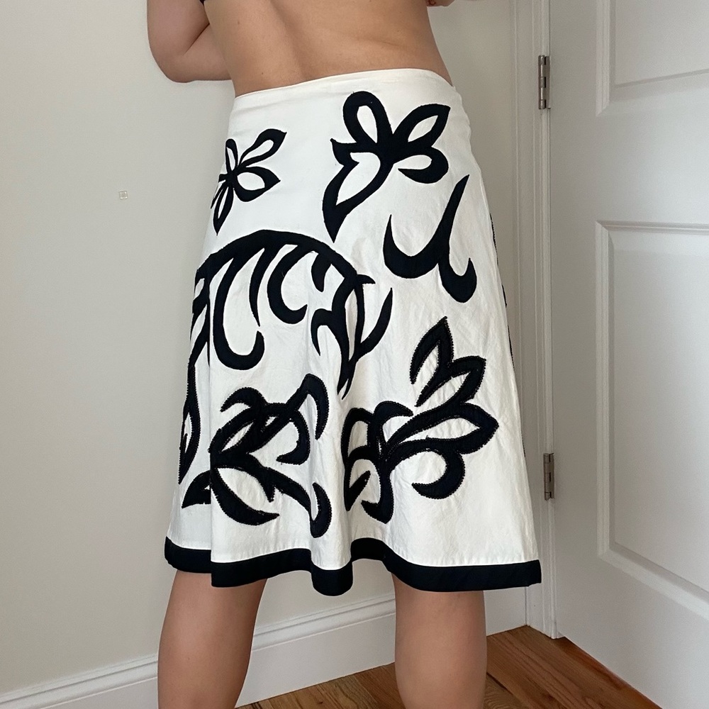 Beaded & Appliqué A-line Cotton Skirt - Picture 9 of 9